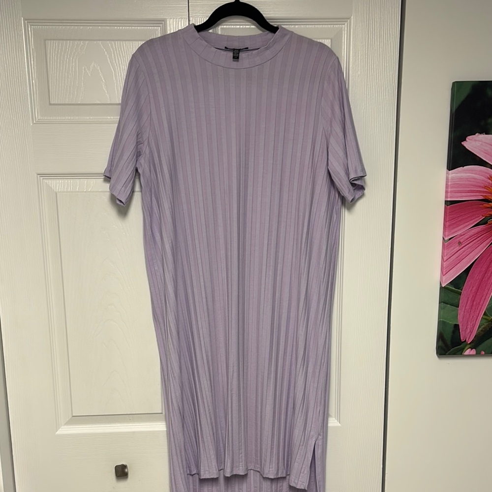 Eileen Fisher Ribbed Purple Sheath Dress